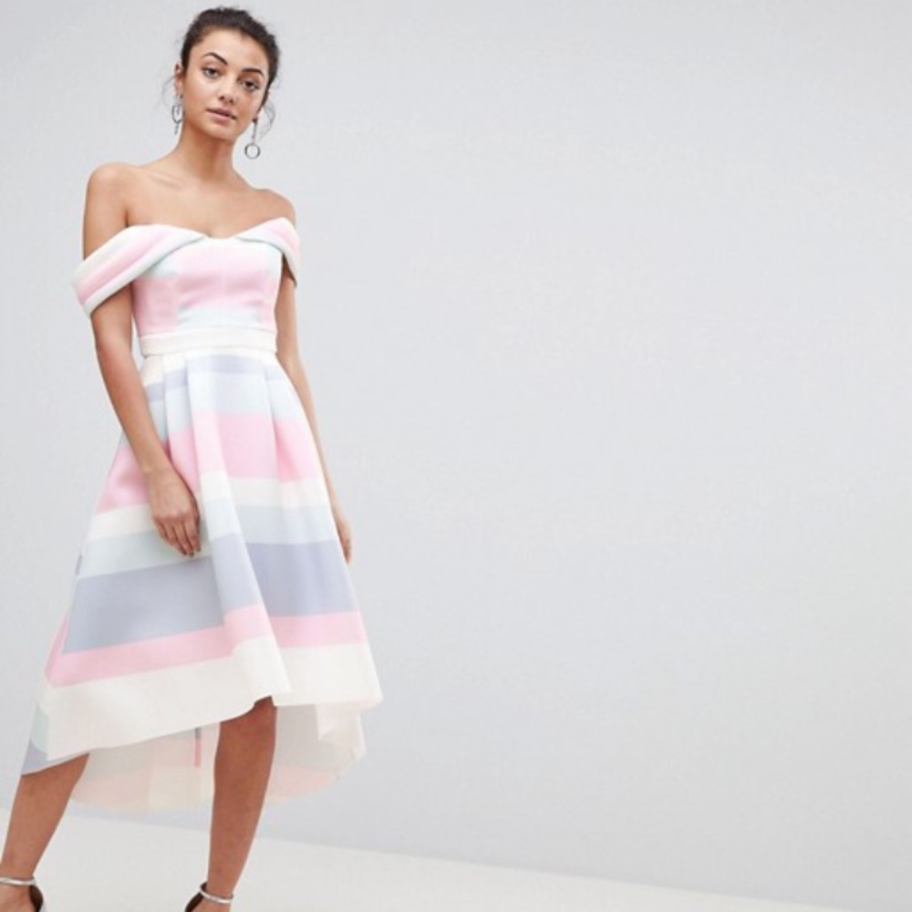 ASOS stripe Bardot dress